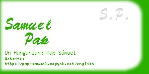 samuel pap business card